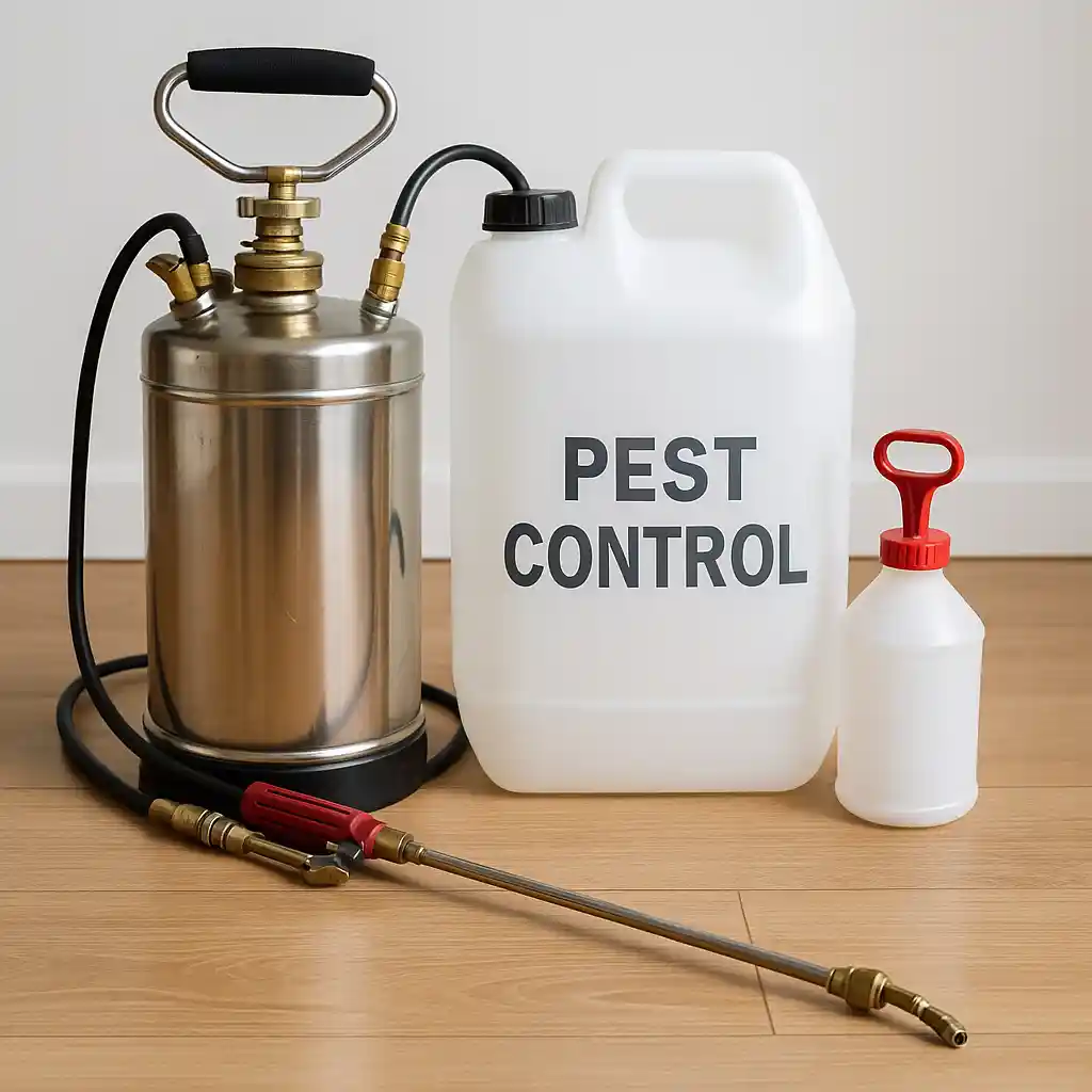 معدات رش مبيدات حديثة تستخدم في مكافحة الحشرات داخل صفوى للحصول على نتائج فعّالة وآمنة.